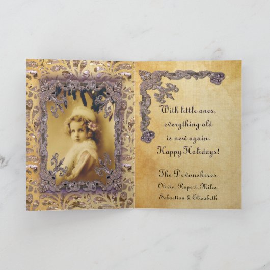 Ogen op een Victoriaans kind Feestdagen Kaart (Binnen)