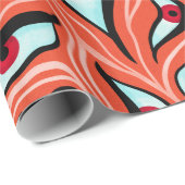 Ogen op het aambeeld rode lantaarns op Oranje horr Cadeaupapier (Rol Hoek)