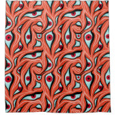 Ogen op het aambeeld rode lantaarns op Oranje horr Douchegordijn (Voorkant)