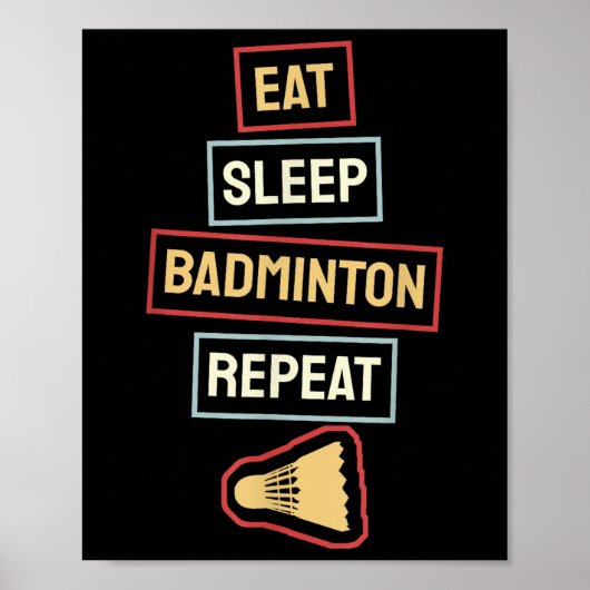 Ogen Op Het Net Hart Op De Serve Badminton Poster (Voorkant)