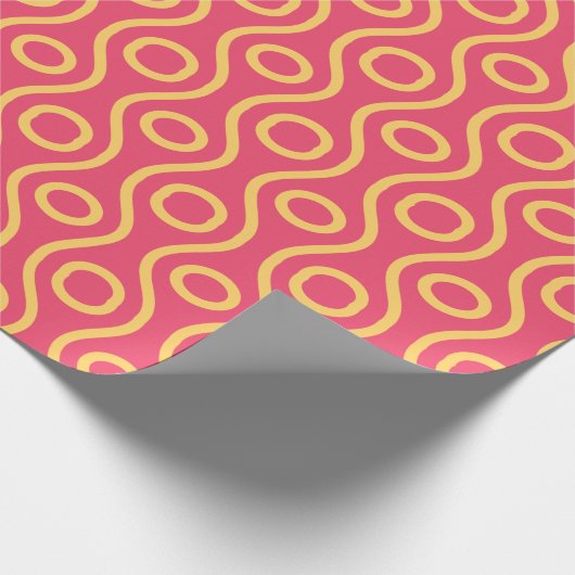 Ogen Perzik Geel Minimal Patroon Cadeaupapier (Hoek)