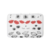 ogen, rood lippatroon. badmat (Voorkant)