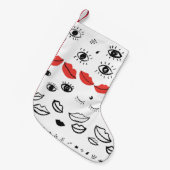 ogen, rood lippatroon. kleine kerstsok (Voorkant (Hangend))