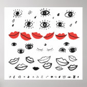  ogen, rood lippatroon. poster (Voorkant)