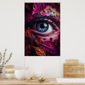 Ogen sprankelend met levendige kleuren herfstblade poster (Keuken)
