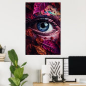 Ogen sprankelend met levendige kleuren herfstblade poster (Thuiskantoor)