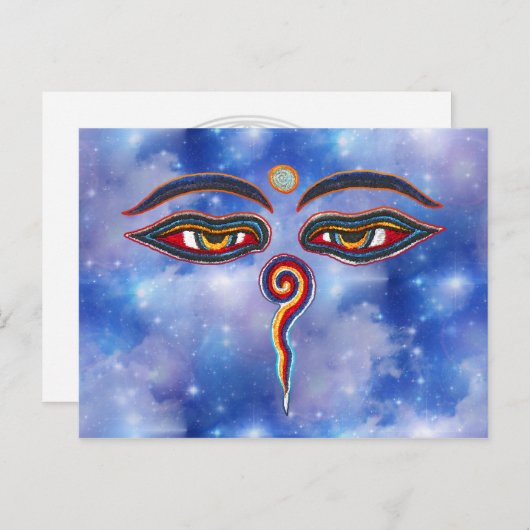 Ogen van boeddha / augen der Weisheit Briefkaart (Voorkant / Achterkant)