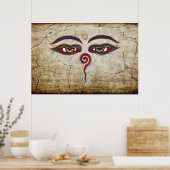 Ogen van boeddha / augen der Weisheit Poster (Keuken)