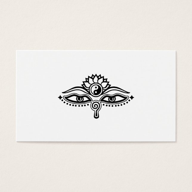 Ogen van Boeddha, Yin Yang, Wijsheid & Verlichting Visitekaartje (Voorkant)