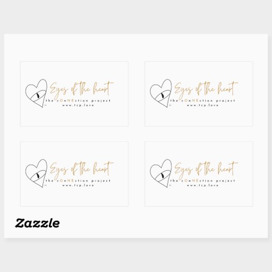 Ogen van de hart rechthoek sticker (Vel)