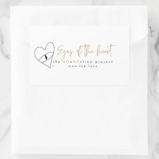 Ogen van de hart rechthoek sticker (Tas)