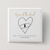 Ogen van de hart vierkante knop button 5,1 cm (Voorkant)