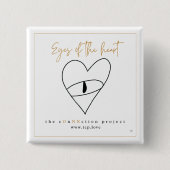 Ogen van de hart vierkante knop vierkante button 5,1 cm (Voorkant)