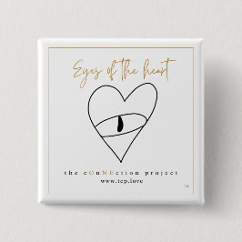 Ogen van de hart vierkante knop vierkante button 5,1 cm