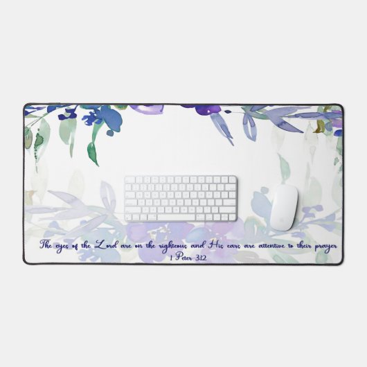 Ogen van de Heer paarse bloemenschrift Bureaumat (Keyboard & Muis)