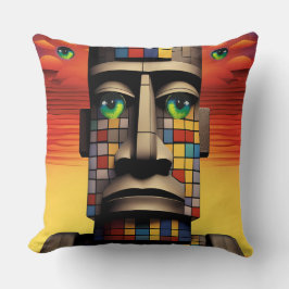 Ogen van de Moais Ken Gage Pop Surrealisme Kussen