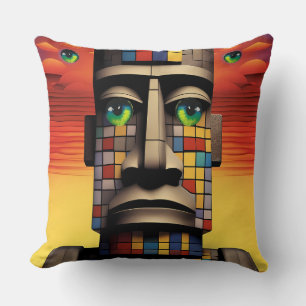 Ogen van de Moais Ken Gage Pop Surrealisme Kussen