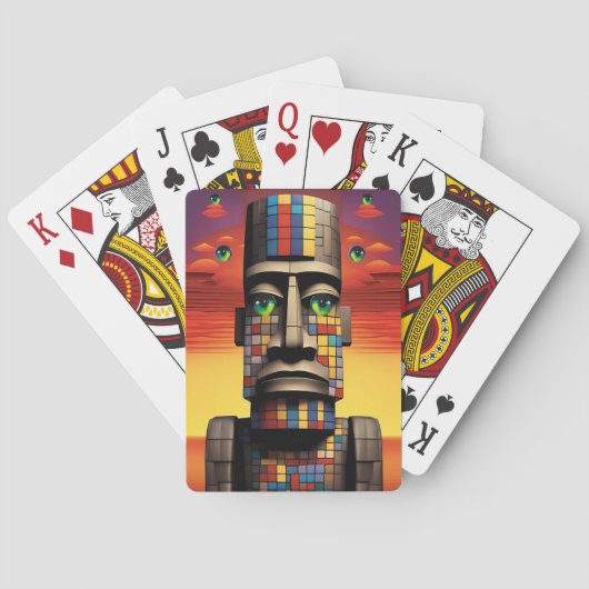 Ogen van de Moais Ken Gage Pop Surrealisme Pokerkaarten (Achterkant)