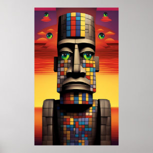Ogen van de Moais Ken Gage Pop Surrealisme Poster