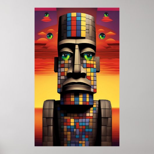 Ogen van de Moais Ken Gage Pop Surrealisme Poster (Voorkant)