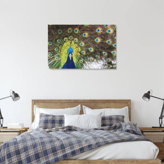 Ogen van de pauw canvas afdruk (Insitu (Slaapkamer))