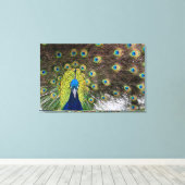 Ogen van de pauw canvas afdruk (Insitu (Houten vloer))