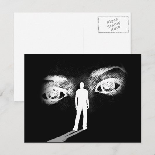 Ogen van de postkaart voor godin (zwart) (Voorkant / Achterkant)