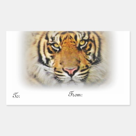 Ogen van de tijger, Love_ Rechthoekige Sticker (Voorkant)