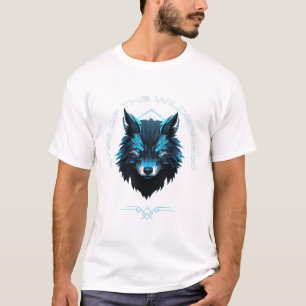 Ogen van de Wildernis – Neon Cyber Wolf Spirit An T-shirt