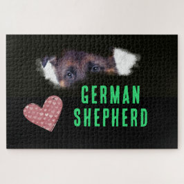 Ogen van Duitse herder Effen kleur 1000 stukjes Ji Legpuzzel