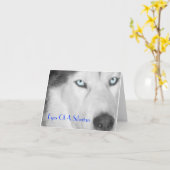 Ogen van een Siberische II (B/W) Kaart (Gele Bloem)