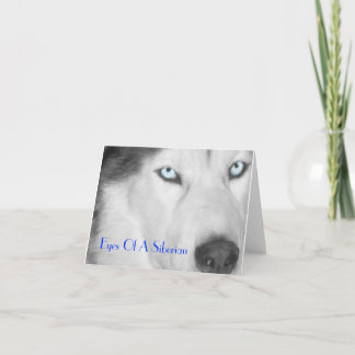 Ogen van een Siberische II (B/W) Kaart