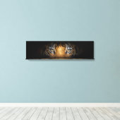 Ogen van een tijgerpanoramisch canvas (Insitu (Houten vloer))