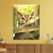 Ogen van het bos (Grote gehoornde uil) Canvas Afdruk (Insitu (Woonkamer))