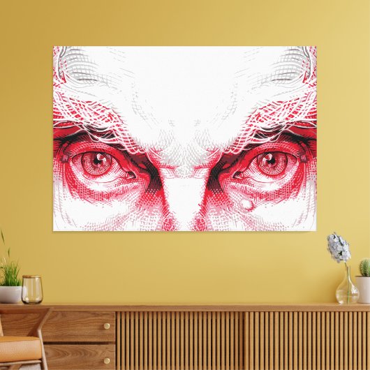 Ogen van het oude kwaad - Red Warning Canvas Afdruk (Insitu (Woonkamer))