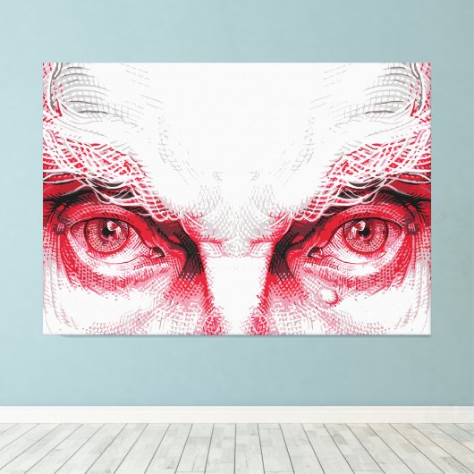 Ogen van het oude kwaad - Red Warning Canvas Afdruk (Insitu (Houten vloer))