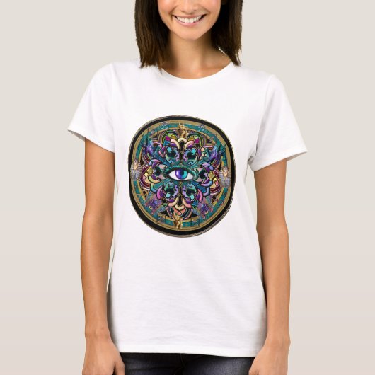 Ogen van het World Mandala T-shirt (Voorkant)