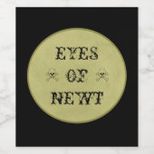 Ogen van Newt Halloween Potion Wijn Etiket (Enkel label)