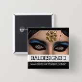 OGEN VAN THEDA /Baldesign3d Vierkante Button 5,1 Cm (Voorkant /achterkant)