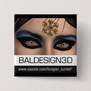 OGEN VAN THEDA /Baldesign3d Vierkante Button 5,1 Cm