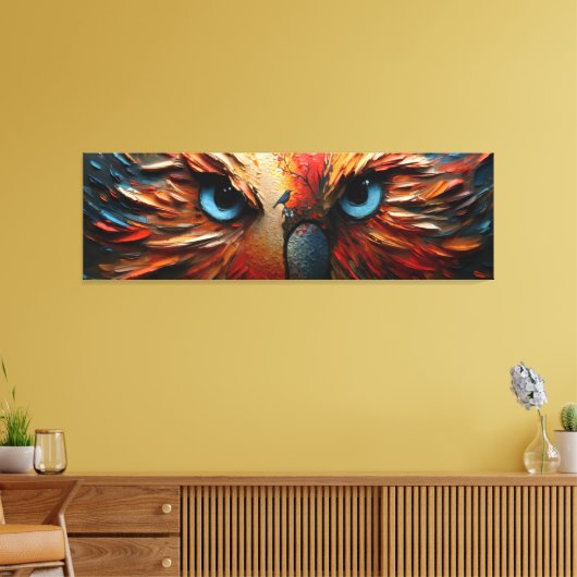 🦉🎨 Ogen van wijsheid - Een kleurrijke blik 🌈 Canvas Afdruk (Insitu (Woonkamer))