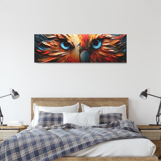 🦉🎨 Ogen van wijsheid - Een kleurrijke blik 🌈 Canvas Afdruk (Insitu (Slaapkamer))