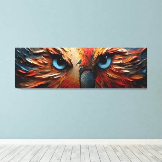 🦉🎨 Ogen van wijsheid - Een kleurrijke blik 🌈 Canvas Afdruk (Insitu (Houten vloer))