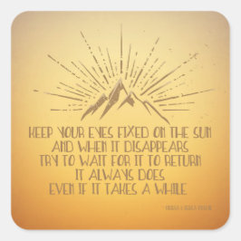 Ogen Vast op de Zon Vierkante Sticker