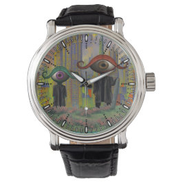 Ogen verlaten de stad te voet horloge