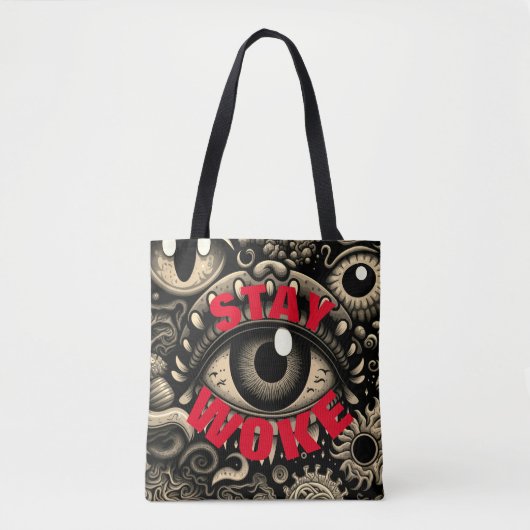 Ogen wijd open wakker tote bag (Voorkant)