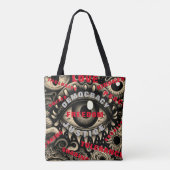 Ogen wijd open wakker tote bag (Achterkant)