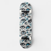 Ogen! Zoveel  turquoise blauwe ogen Persoonlijk Skateboard (Voorkant)