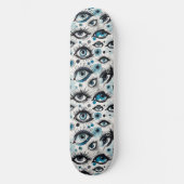 Ogen! Zoveel  turquoise blauwe ogen Persoonlijk Skateboard (Voorkant)