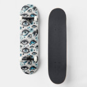 Ogen! Zoveel  turquoise blauwe ogen Persoonlijk Skateboard (Voorkant)